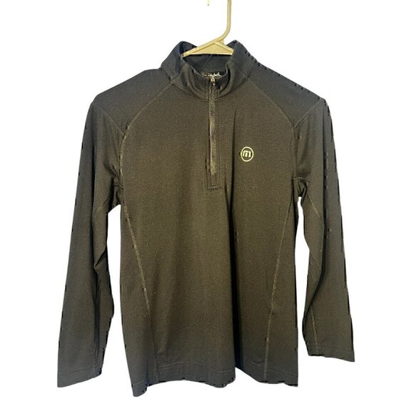 TravisMathew Mens Quarter-Zip Pullover sweater black, medium - Picture 1 of 4